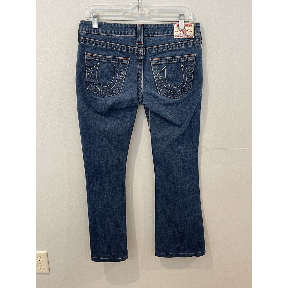 Vintage True Religion Bobby jeans Denim 28 Bootcut USA Ultra Low Rise Distressed - Picture 4 of 10